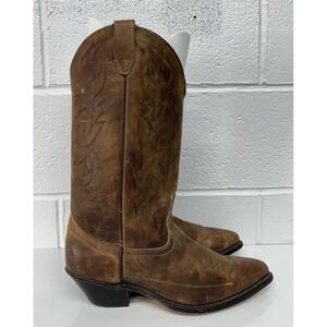 Dingo Men's Brown Leather Cowboy Boots / Size 9 EW